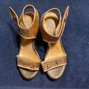 Spring Step Brown Perforated Sandals